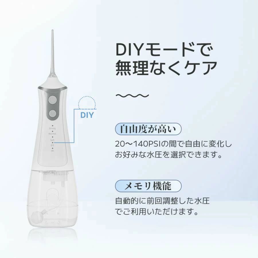 旅行 家庭 USB充電式 替えノズル 高圧洗浄 歯磨き 口臭防止 300ml大容量 水流歯ブ...