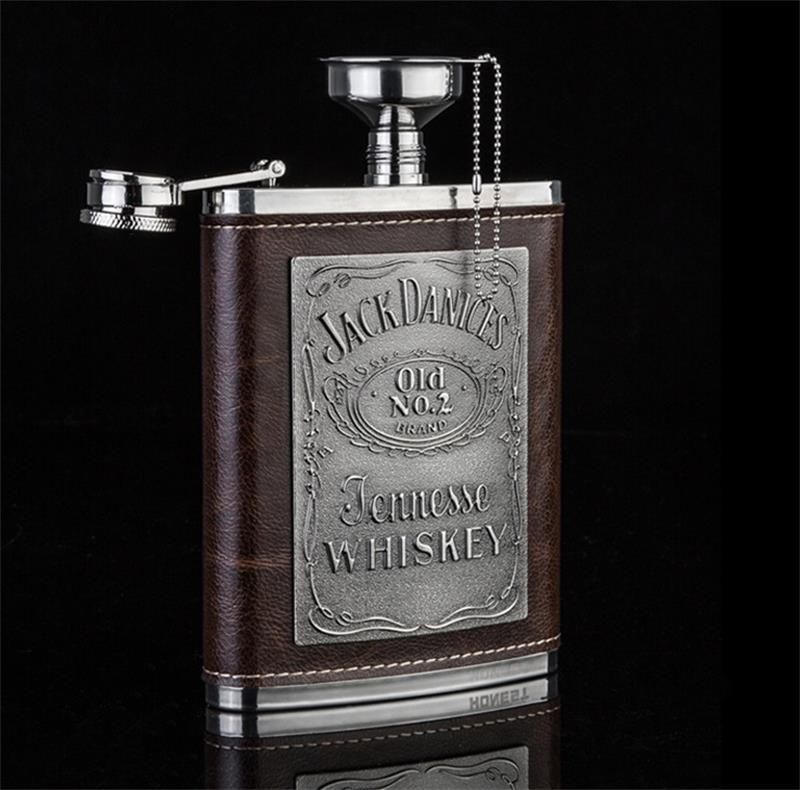 レザー ボトル キャンプ 清酒 アウトドア ウイスキー おしゃれ 220ml 8oz ヒップフラスコ フラゴン フラスコ