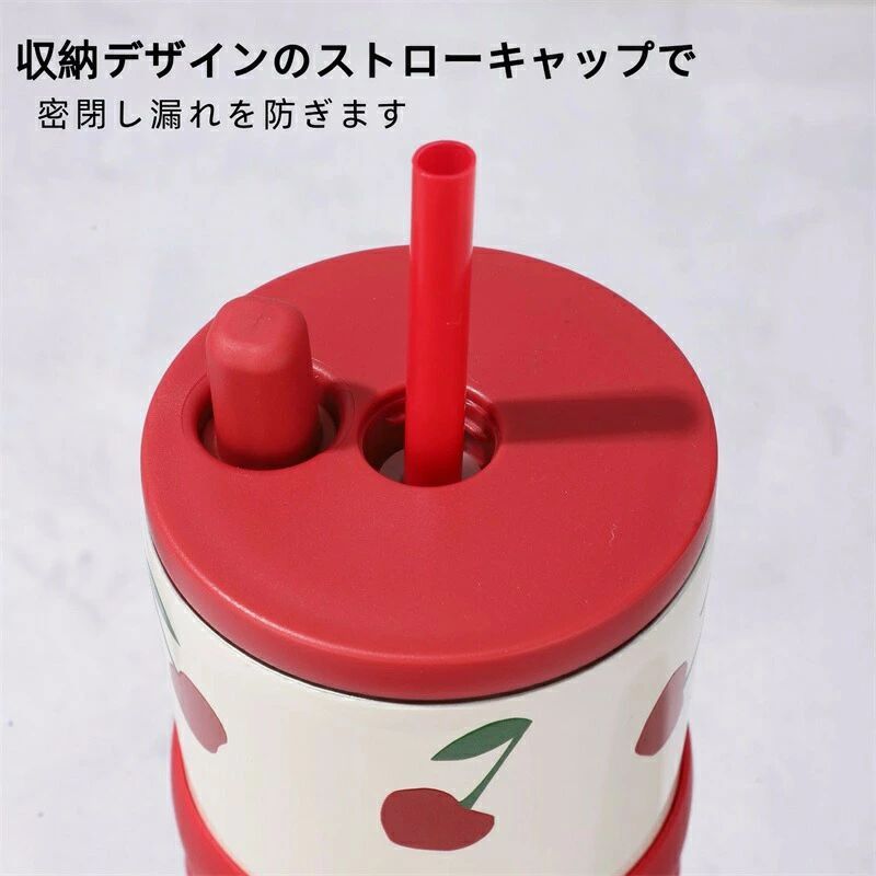 旅行用 ストラップ付き ウォーターボトル 漏れない 再利用可能 ステンレス製 保温保冷タンブラー