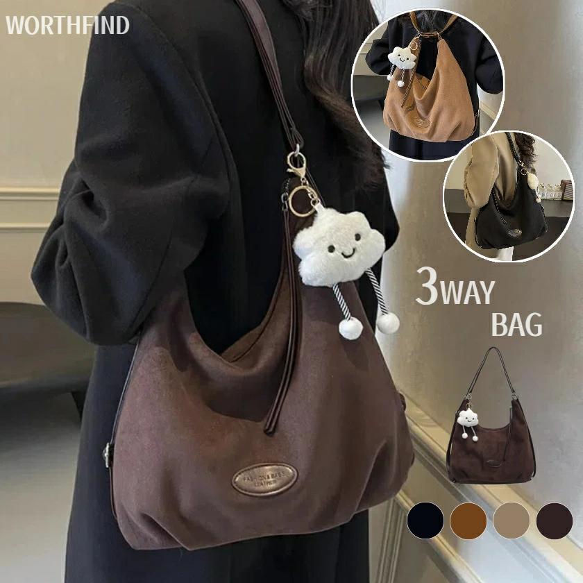 通学 通勤 女子 大人 無地 おしゃれ 可愛い 大人 カジュアル バッグ 肩掛け シンプル カバン フェイクレザー 斜めがけ 3way