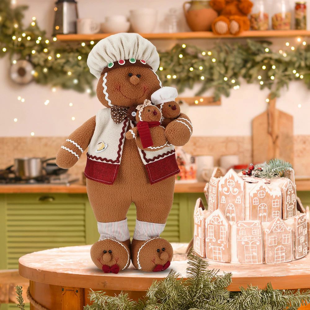 フェスティバルホームデコレーションクリスマスジンジャーブレッドマンドールドール季節の豪華なレッグベッドルームオーナメント
