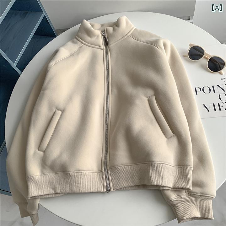 ベルベットの ジッパーと ダブル ベルベットの 子羊の ベルベットの 暖かい シンプル レディース 暖かい 秋冬 起毛