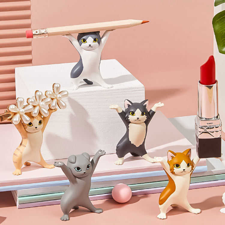 ぺんおき ぺんおき 猫の置物 モデル 猫のペン立て かわいい モデル ペンホルダー ペン立て [2]