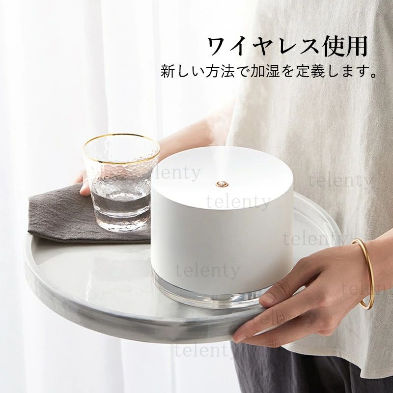 超音波式 卓上 小型 おしゃれ 7色LEDライト付 スチーム式 卓上加湿器 北欧 780ml 大容量 アロマ対応 USB給電 3
