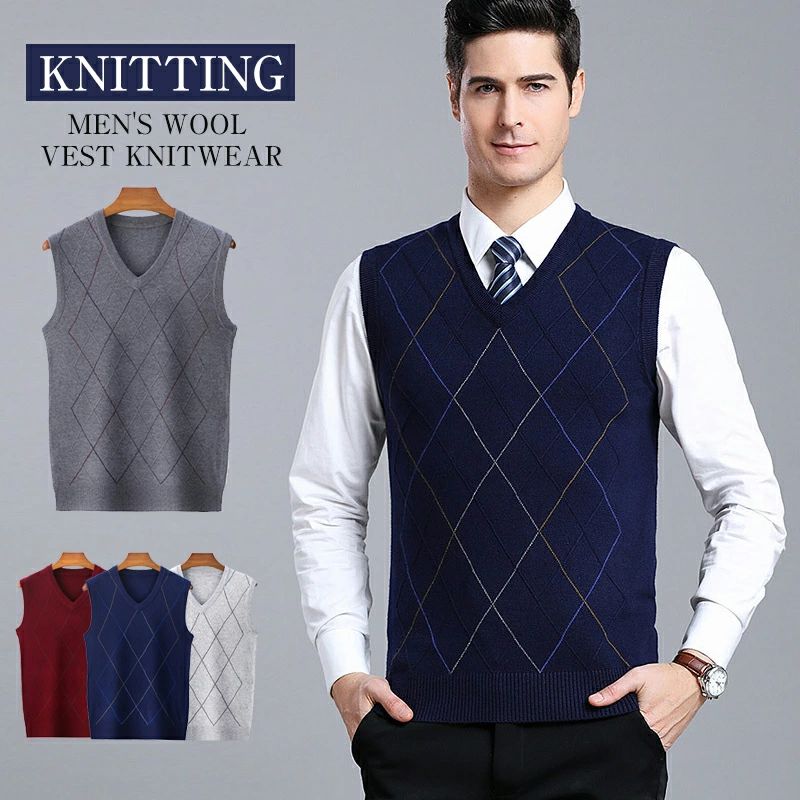 セーター 秋冬 暖かい カジュアル チョッキ ゴルフウエア 紳士 ゆったり お洒落 あったか 防寒 トップス