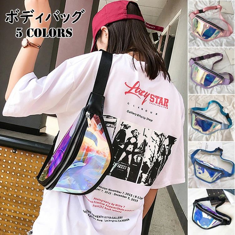 樂天商城 - 目立つ PVC 韓国風 男女兼用 鞄 メンズ レディース フィットネス ボディバッグ INS ウエストポーチ ミニバッグ トレーニング