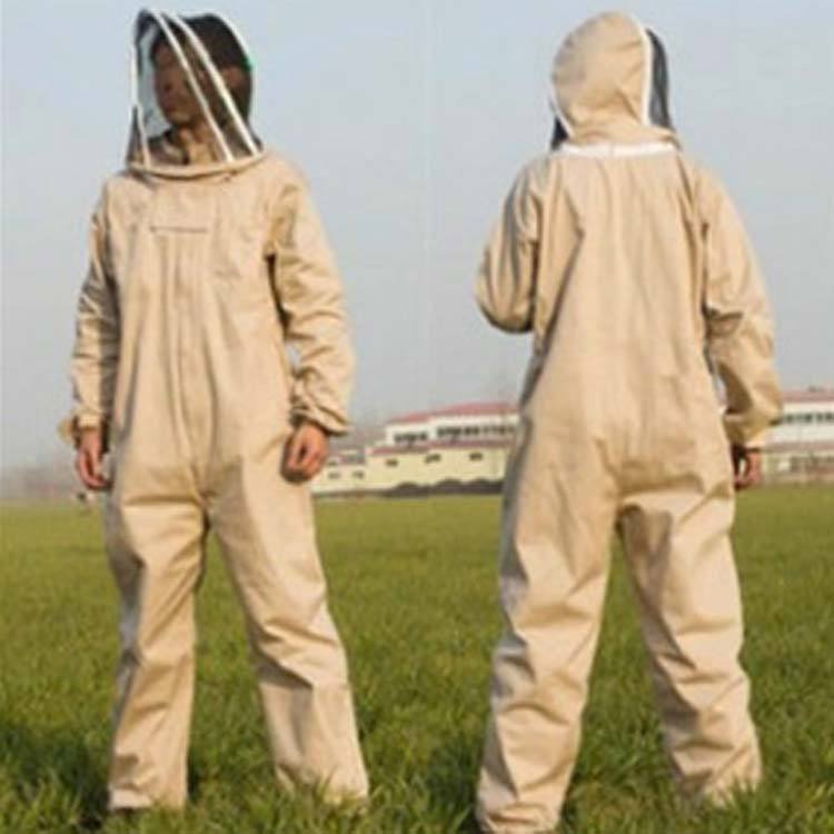 農作業 駆除 蜂 害虫 蜂の巣 セット 2点 手袋 フェイスネット 作業服 上下一体式 ...
