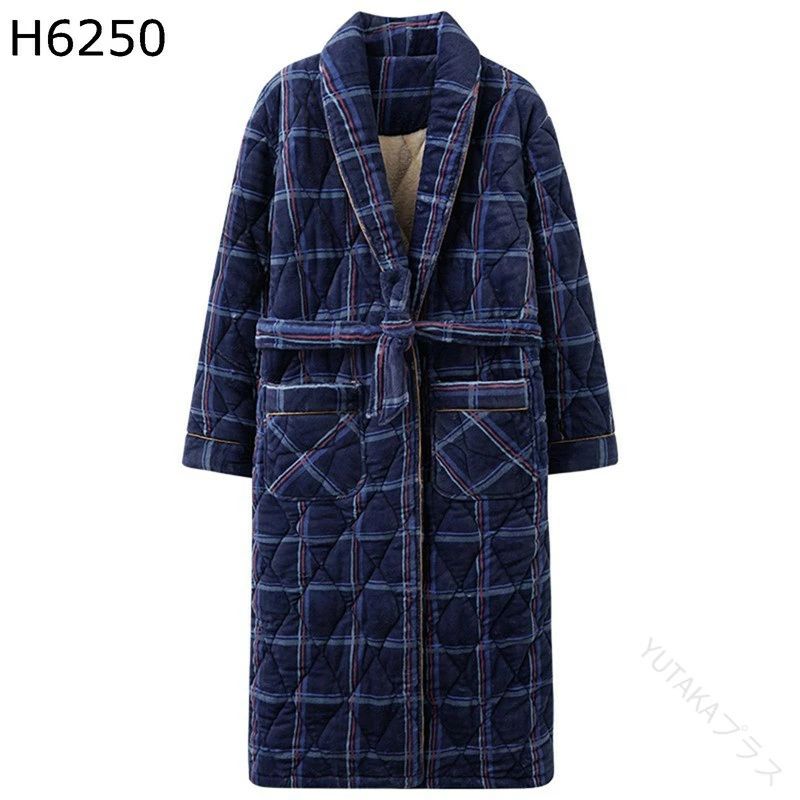 寝巻き 部屋着 カジュアル 柔らかい 厚手 フランネル ルームウェア パジャマ ナイトガウン 中綿キルト ..