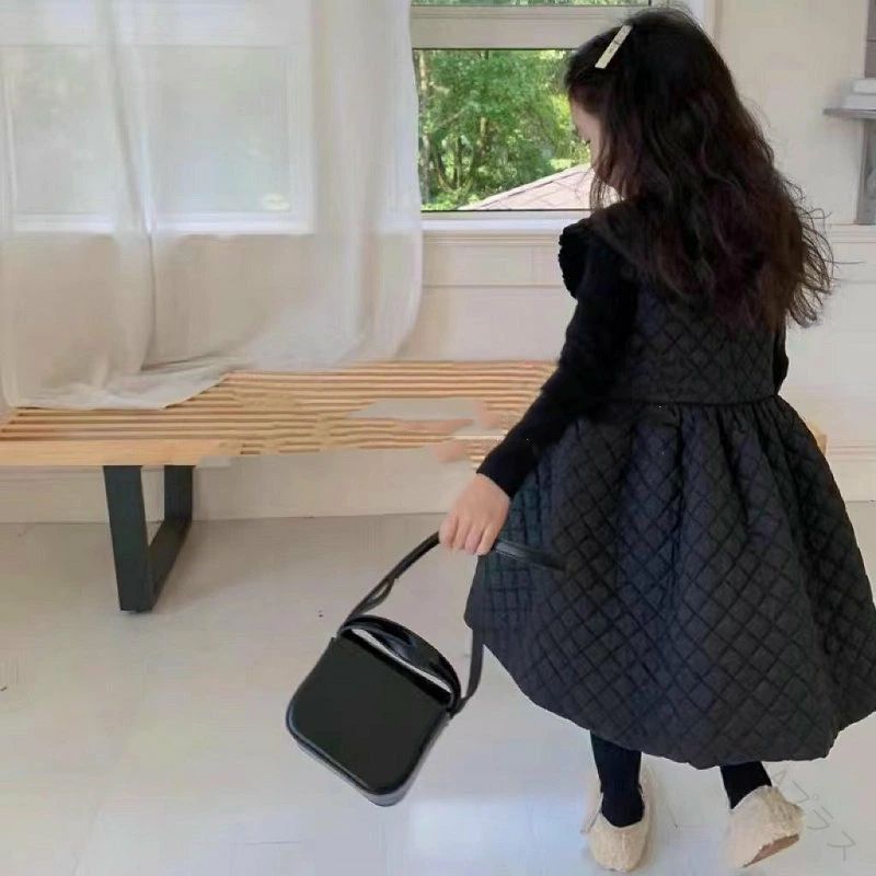 春 秋冬 防寒 女の子 キッズ キルト キルティングジャンバースカート コート 80〜130cm 子供服 中綿ワンピース