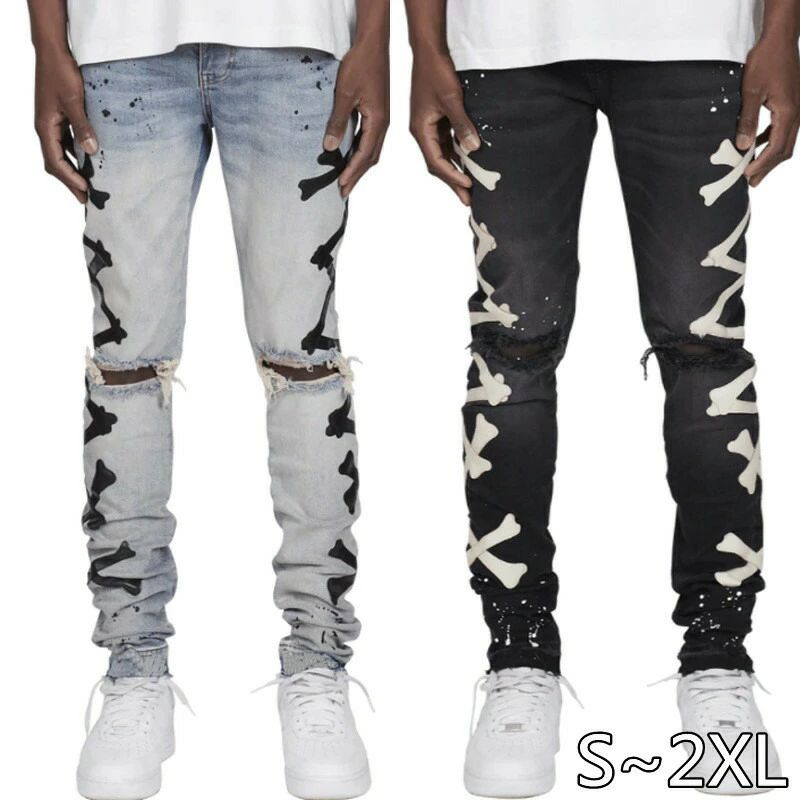 ストレッチパンツ 大きいサイズ カジュアル gパン ダメージパンツ ダメージジーンズ ストレッチジーンズ