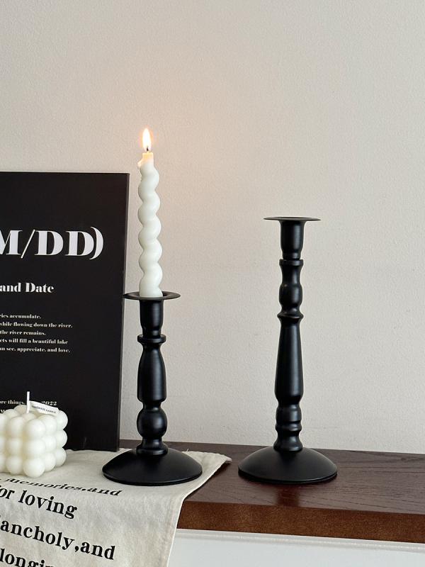 キャンドルホルダー 燭台 アンティーク風 ダイニング テーブル おしゃれ モダン 蝋燭立て ブラック 装..