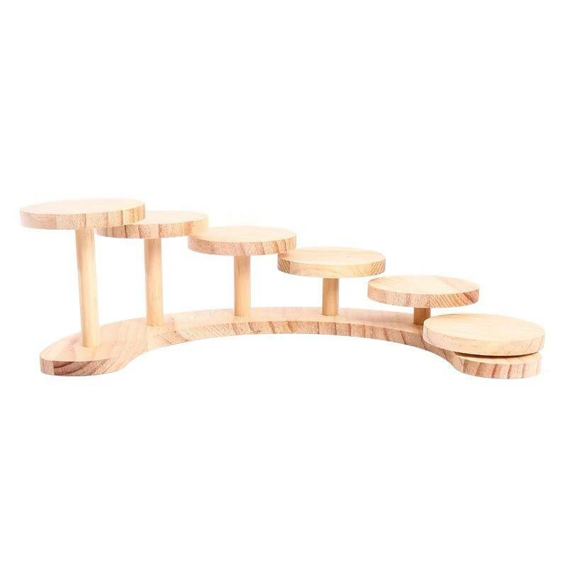 円盤型 卓上 数珠 バングル ブレスレット ドール ショーケース フィギュア 腕輪 天然木製 おしゃれ 展示台