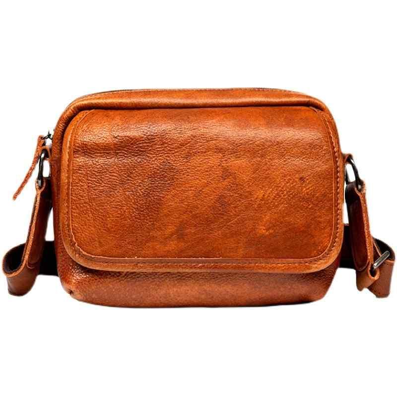 ファスナー おしゃれ レトロ 小さめ かっこいい メンズ カジュアル 斜めがけ フラップ ソフト スクエア メッセンジャー(4.0)