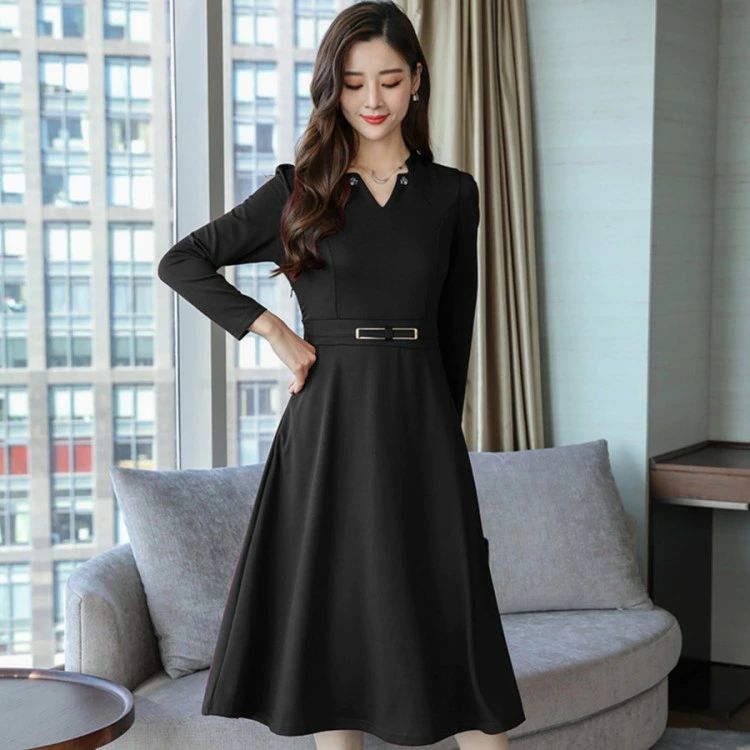 春 秋冬 結婚式 ミモレ丈 ロング丈 パーティードレス ワンピース 長袖 フォーマル ロングワンピース きれいめ 上品