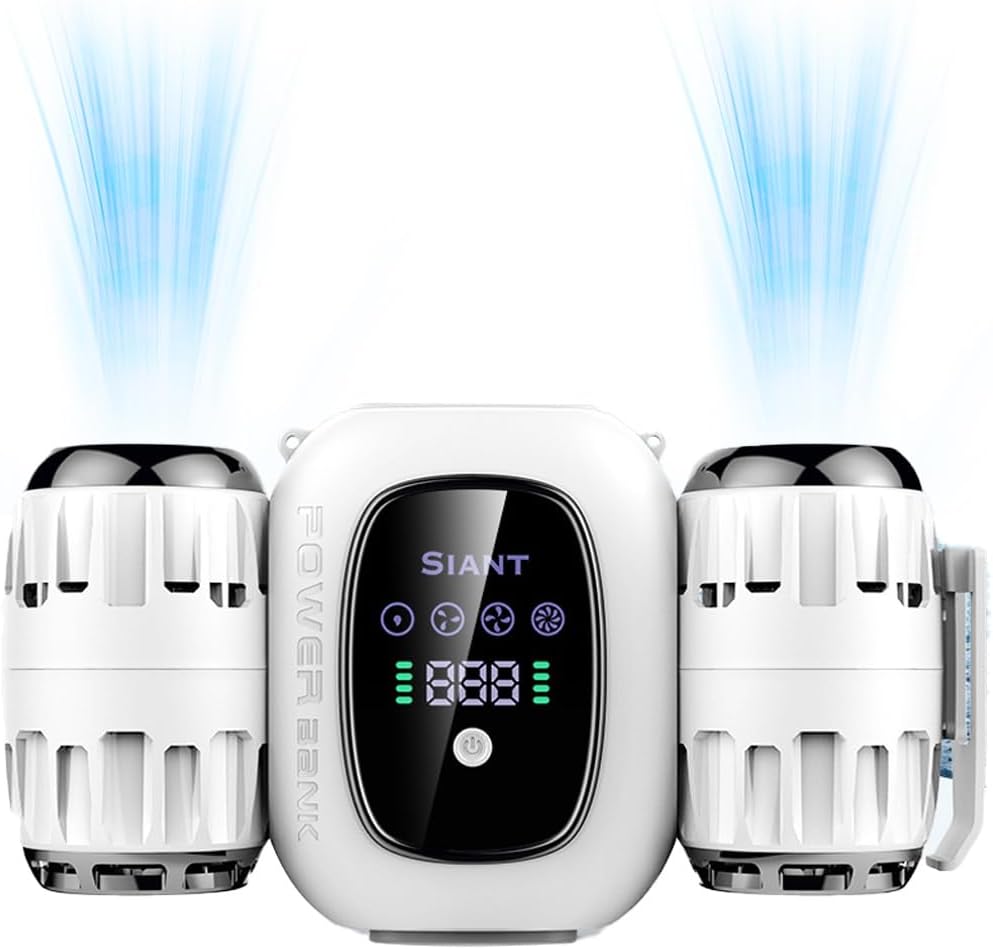 樂天商城 - 汗を吹き飛ばす 多機能携帯式扇風機 携帯扇風機 服中可用携帯扇風機 ベルトファン接触冷感 強力 腰掛け扇風機