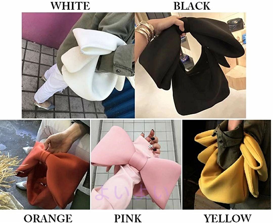 小物 トートバッグ 雑貨 大きなリボンがレディライクなアクセント ハンドルバッグ リボンショルダー