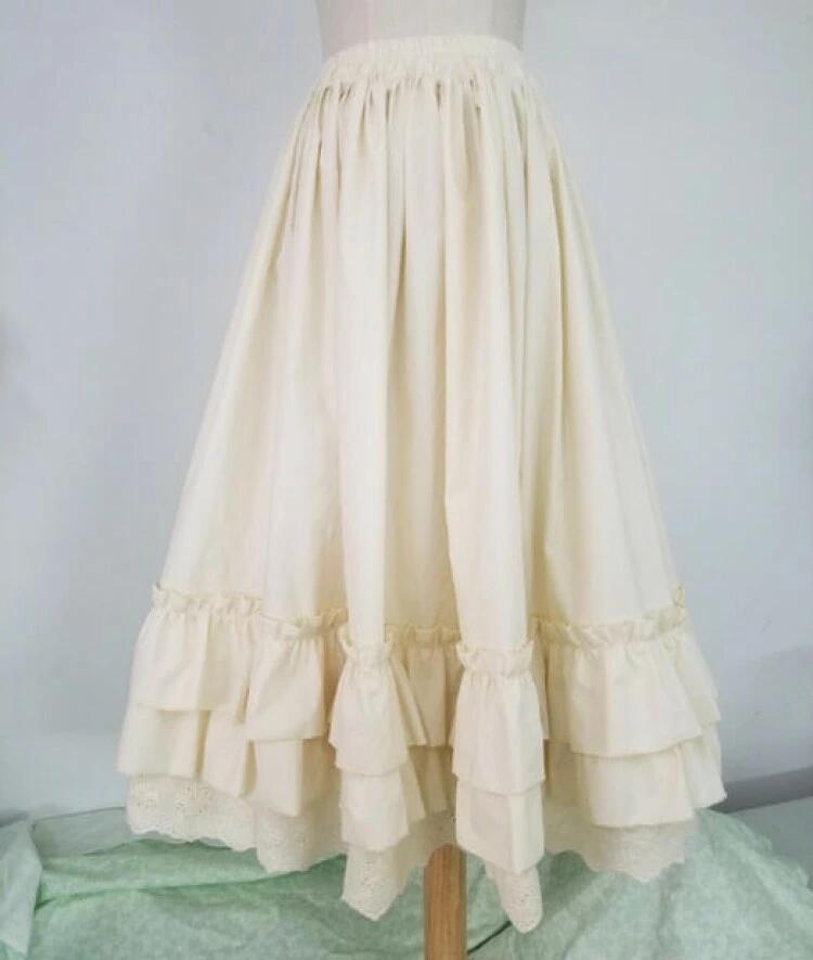 かわいい レース ショート ふんわり 刺繍 ホワイト アンダースカートとしてもOK ロング コーディネート ロリータ ブラック