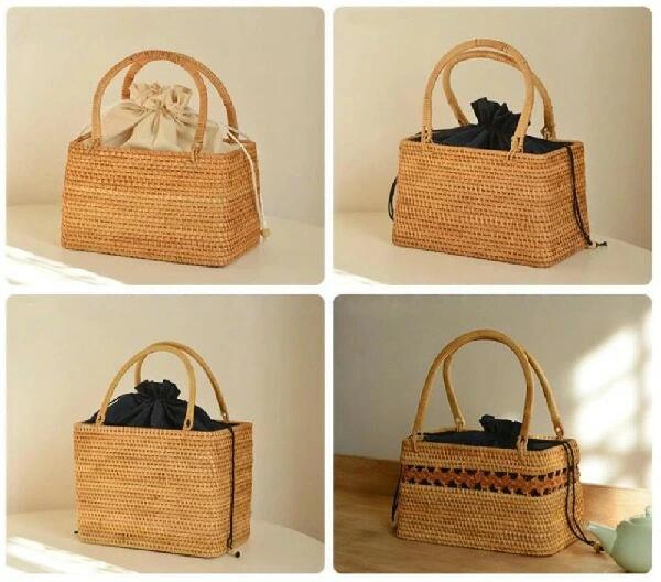 祭り 夏 海辺 ビーチ 花火大会 北欧 浴衣 カゴバック おしゃれ バッグ 大人 バスケット ラタン アジアン バック ラタン 籐