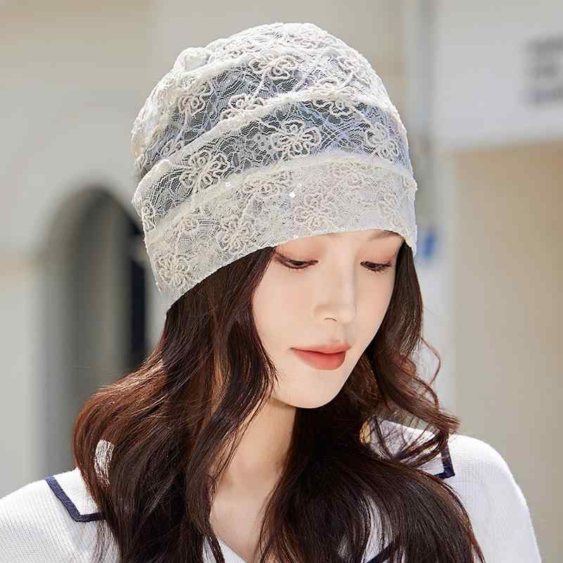 ボヘミアン リゾート カジュアル デイリー 接触冷感 通気性 ブラック ベージュ ポリエステル ビーニー ゆったり ターバンキャッ