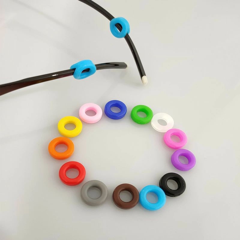 5色 ズレ落ち防止 メガネ 固定リング 50個セット ブラック めがね固定リング