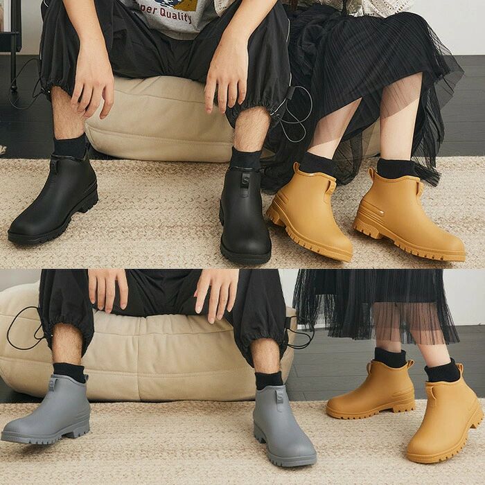 商品内容：レインブーツ素材：PVCカラー：ブラック、ブラウン、グレー、グリーン【注意事項】※平置き計測となっておりますので、0.1-0.5cmの誤差が生じる場合がございます。※製品更新により、予告なしで同じ商品がデザイン、色若干変わる場合がございます、予めご了承下さい。※撮影の為、画質等の関係上、色などが実際の商品と若干違ってしまうこともあるかもしれませんが、予めご了承ください。※更新のタイミングによっては実在庫に相違が出る場合がございます。