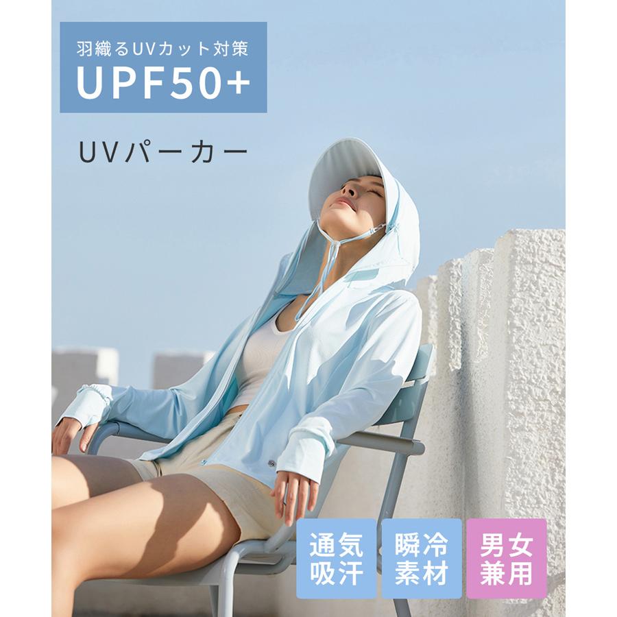 パーカー レディース 日焼け防止服 日焼け防止 長袖 メンズ UV98％カット UPF50 UV...
