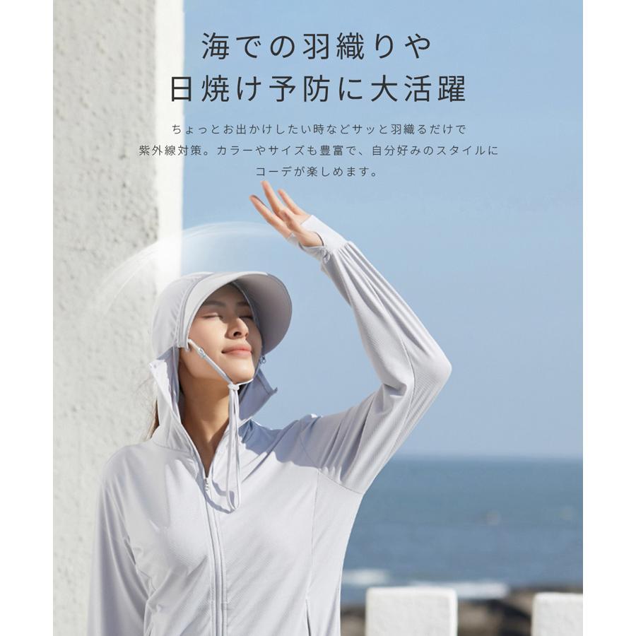 パーカー レディース 日焼け防止服 日焼け防止 長袖 メンズ UV98％カット UPF50 UV...