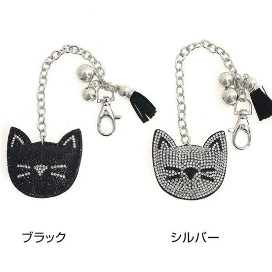 送料無料 母の日 プチギフト プレゼントギフト ねこバッグチャーム ネコ 猫 ネコ好き 光物 キラキラ 黒猫 ブラック 他にシルバーあり