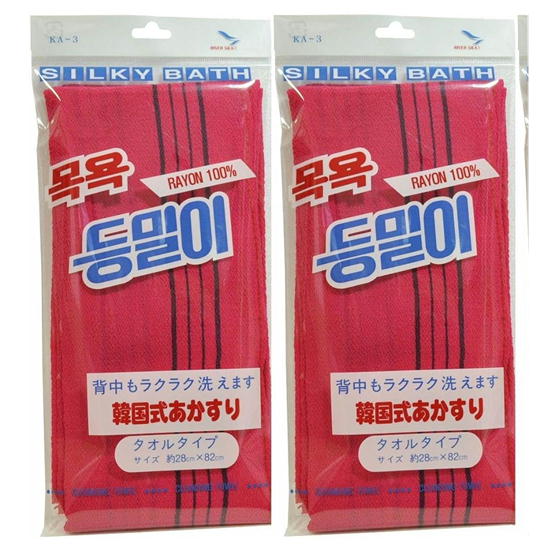 送料込み　韓国式あかすりタオル　タオルタイプ　長さ82cm　2枚セット　根強い人気商品