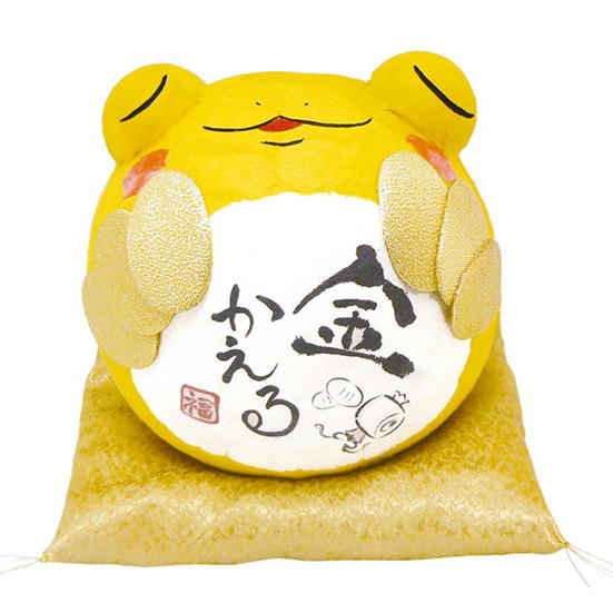 乐天商城 - かえる　ちぎり和紙 ぽっちゃり金かえる　金　金かえる　リュウコドウ　送料込み　和紙　風合い　愛らしい