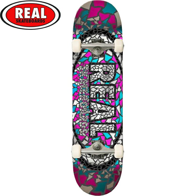 スケートボード REAL リアル MOSAIC OVAL FOIL Kids SKATEBOARD COMPLETE 7.3Inch コンプリート セット スケボー 子供 初心者
