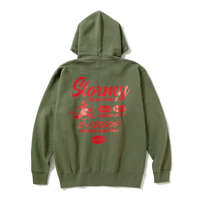 パーカー STORMY ORIGINAL ストーミー Delivery Zip Hoodie Olive ジップフード スウェット メンズ レディース