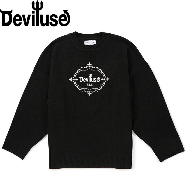  Deviluse ǥӥ桼 Emblem Knit Crewneck Sweater Black fw25068 ˥å  ǥ