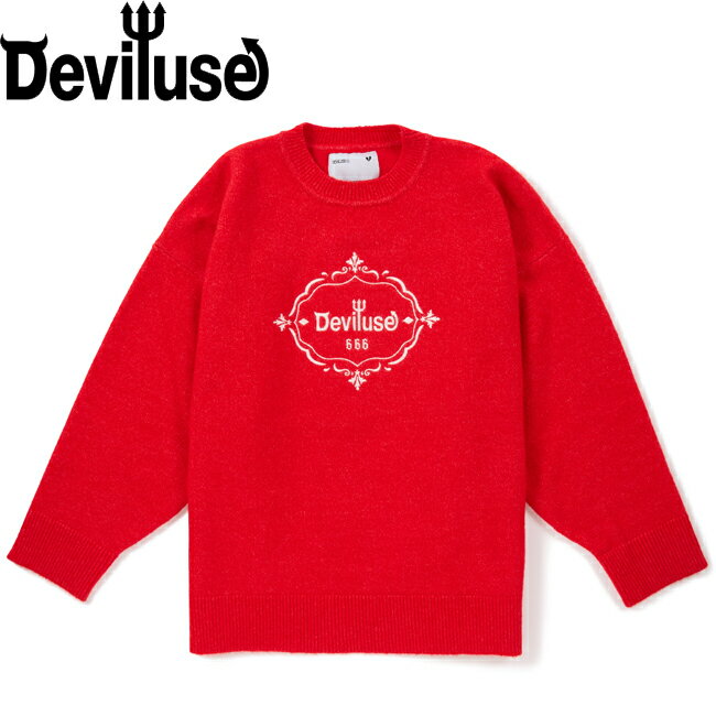  Deviluse ǥӥ桼 Emblem Knit Crewneck Sweater Red fw25071 ˥å  ǥ
