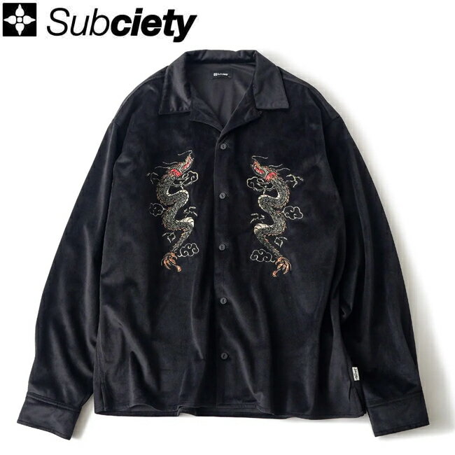  Subciety ֥ƥ Souvenir velour SHIRT Black 奢륷 ٥  ǥ