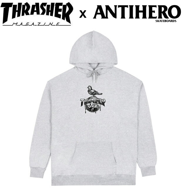 Rakuten - パーカー THRASHER x ANTIHERO スラッシャー アンタイヒーロー Covereh Hoodie Sweat Ash プルオーバーフード スウェット メンズ レディース