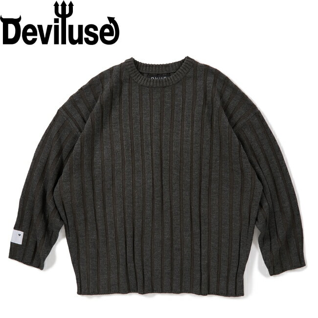 セーター Deviluse デビルユース Bump Knit Crewneck Sweater Charcoal fw25081 ニット メンズ レディース