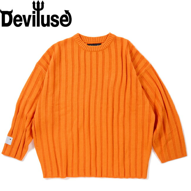 セーター Deviluse デビルユース Bump Knit Crewneck Sweater Orange fw25084 ニット メンズ レディース