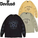 tシャツ Deviluse デビルユース Pentagram L/S T-Shirts Washed Black Sand Mustard 長袖tシャツ ロンT メンズ レディース