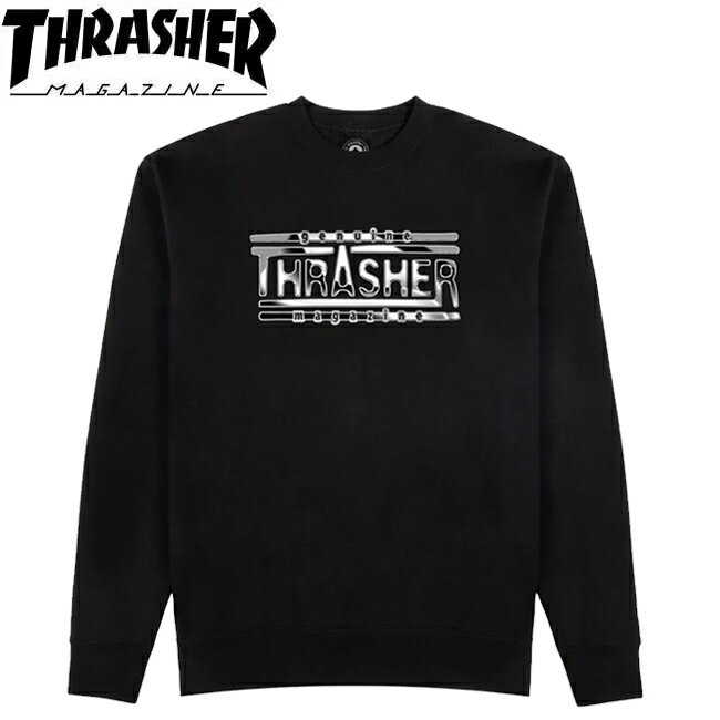 Rakuten - トレーナー THRASHER スラッシャー Chrome Genuine Crewneck Sweat Black クルーネック スウェット メンズ レディース