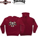 PENTAGRAM CROSS PULLOVER HOODED SWEAT(GARNET)(インディペンデント スラッシャー プルオーバー フードスウェット パーカー ガーネット)18f/