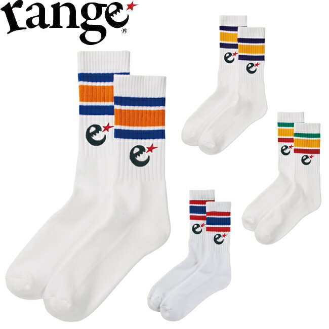 ソックス range レンジ Stripe Estar SOCKS Blue/Orange Purple/Yellow Raster Color Red/Blue メンズ レディース