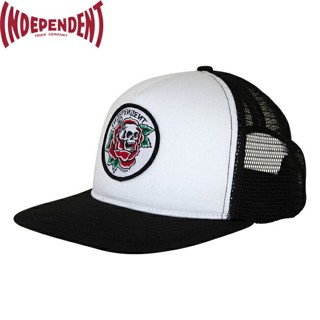 Rakuten - キャップ Independent インディペンデント Dressen Skull Rose 5panel Mesh CAP White/Black ドレッセン メッシュキャップ 帽子 メンズ レディース