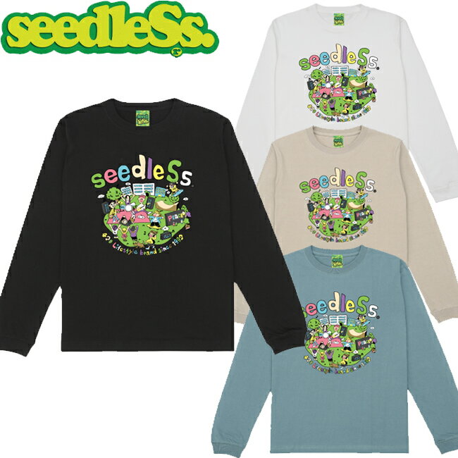 Rakuten - tシャツ seedleSs シードレス Psychodelic L/S T-SHIRTS Black White 長袖Tシャツ カットソー メンズ レディース