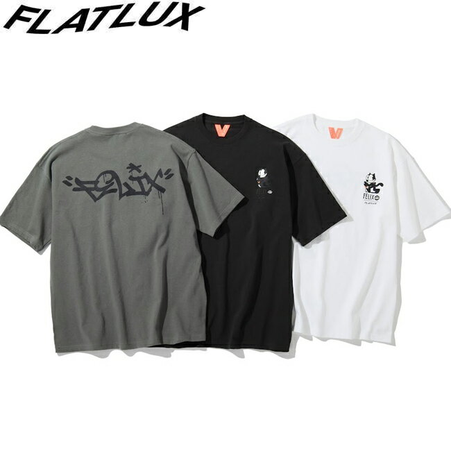 tシャツ FLATLUX x FELIX フラットラックス Escape S/S TEE Smoke Green Black White 半袖Tシャツ カットソー フィリックス ザ キャット メンズ レディース