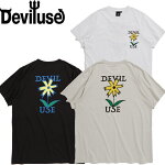 tDeviluseǥӥ桼PricklyFlowerT-shirtsBlackWhiteSilverȾµtĥåȥ󥺥ǥ