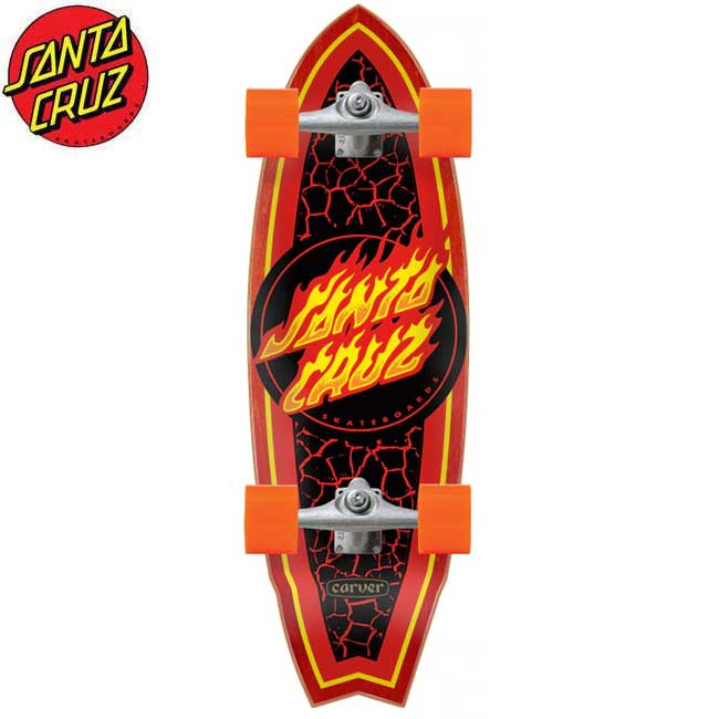 サンタクルーズ SANTACRUZ クルーザー Flame Dot Shark Surf Skate Carver Cruiser SKATEBOARD COMPLETE(9.85in x 31.52inch) オールドスクール スケートボード ロングボード オフトレ クルーズ スケボー
