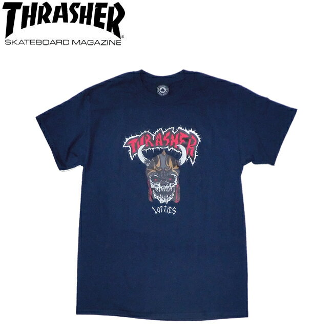 【THRASHER】LOTTIES S/S TEE(NAVY)(スラッシャー 半袖Tシャツ ネイビー)20s/