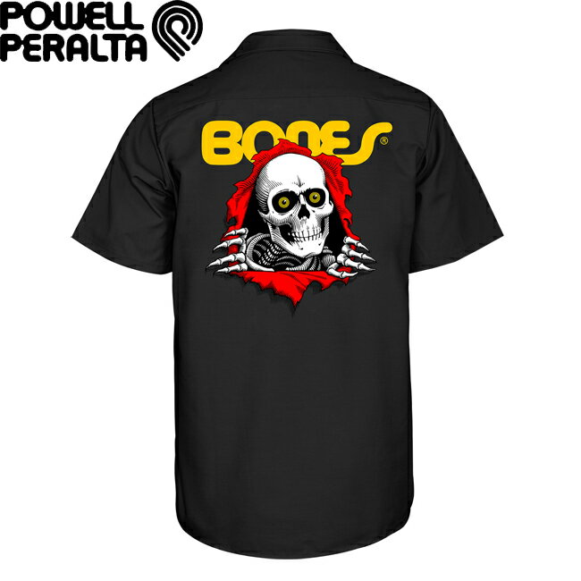 Rakuten - シャツ POWELL PERALTA パウエルペラルタ Work Shirt Ripper Black 半袖 カジュアルシャツ ワークシャツ メンズ レディース
