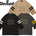 tシャツ Deviluse デビルユース Football T-shirts Black Khaki Charcoal 半袖tシャツ カットソー メンズ レディース